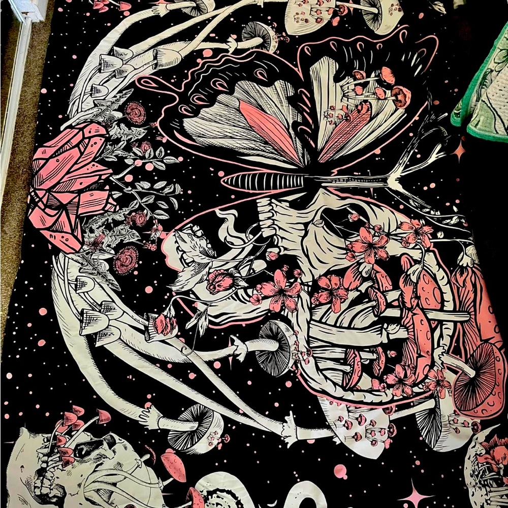 butterfly skull tapestry *new*